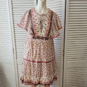 Sea New York Red and White Midi Dress